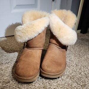 UGG Tan Shearling-Lined Boots